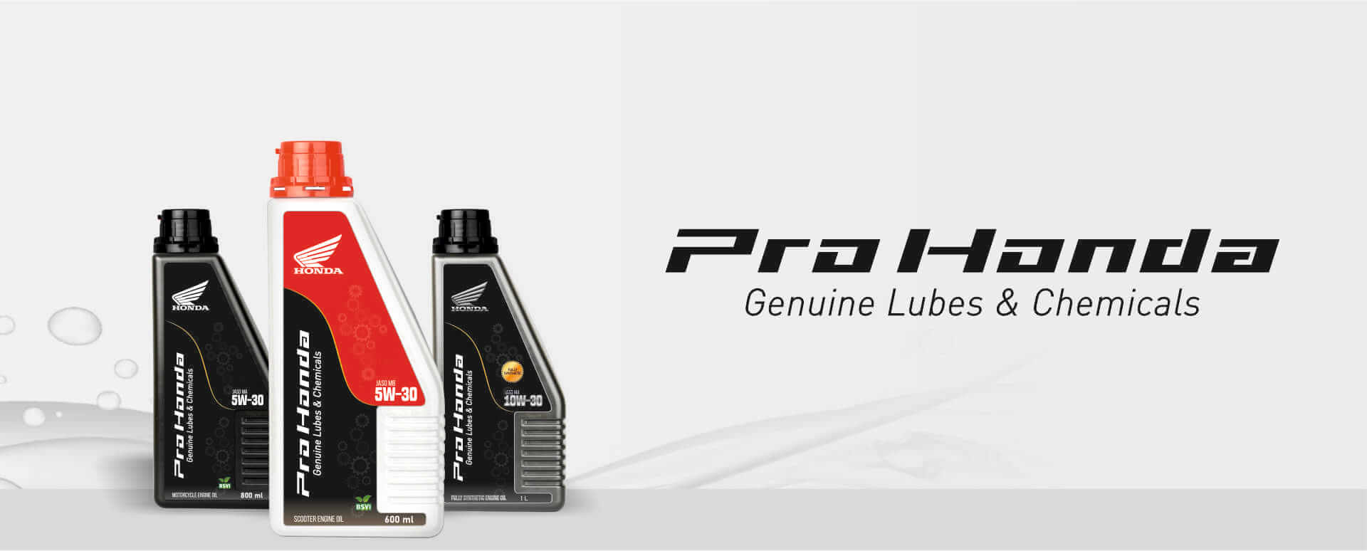 Engine oils and maintenance products in a two-wheeler workshop