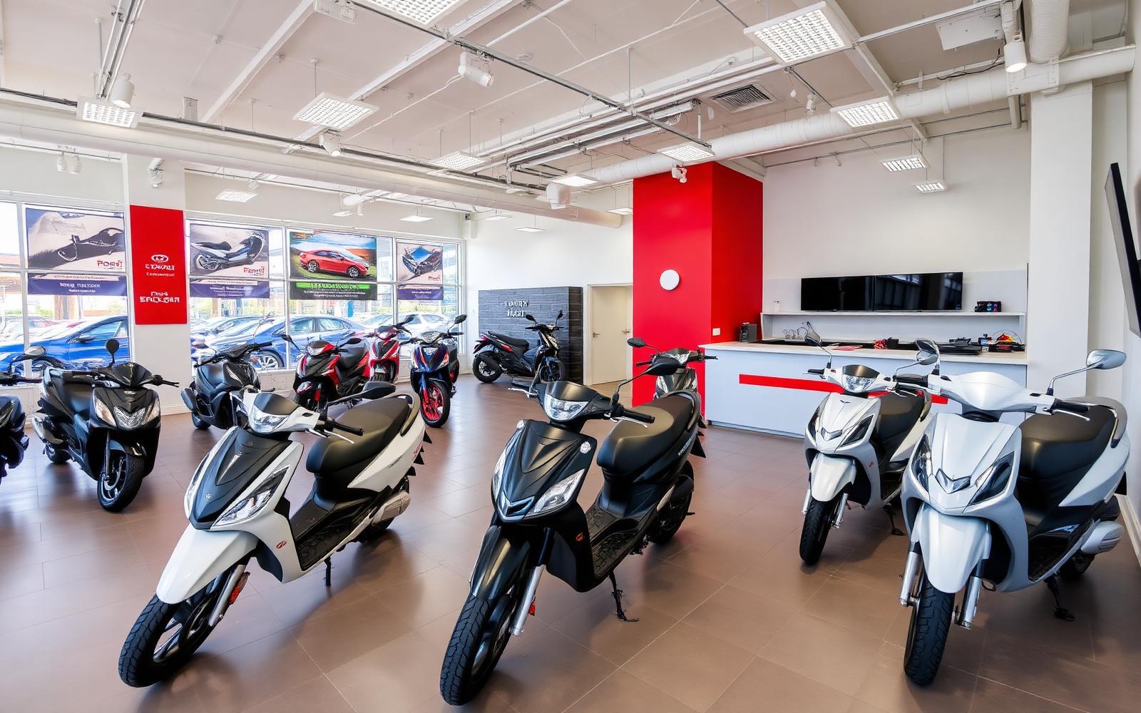 Inside the Laxmi Motors showroom